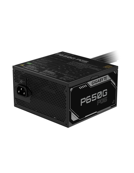 GIGABYTE P650G PCIE 5.1 Fuente de alimentación – PCIe 5.1, 80 PLUS Silver, ventilador de 120mm, compatible con ATX 3.1, enchufe