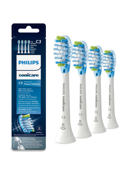 Philips Sonicare C3 Premium Plaque Defence HX9044 17 Pack de 4 cabezales blancos de cepillos