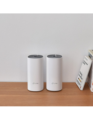 TP-Link Deco E4 (2-pack) Doble banda (2,4 GHz   5 GHz) Wi-Fi 5 (802.11ac) Blanco, Gris Interno