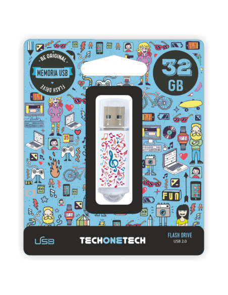 TECH ONE TECH TEC4003-32 unidad flash USB 32 GB USB tipo A 2.0 Multicolor