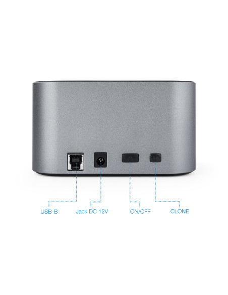 TooQ TQDS-805G base de conexión para disco duro USB 3.2 Gen 1 (3.1 Gen 1) Type-B Aluminio