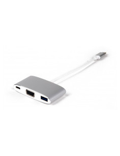 LMP 15093 base para portátil y replicador de puertos USB 3.2 Gen 1 (3.1 Gen 1) Type-C Plata, Blanco 2