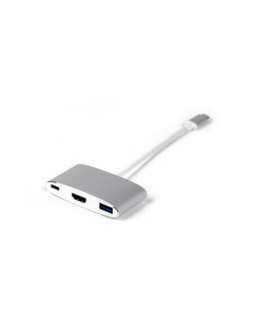 LMP 15090 base para portátil y replicador de puertos USB 3.2 Gen 2 (3.1 Gen 2) Type-C Plata, Blanco 2