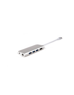 LMP 14368 base para portátil y replicador de puertos USB 3.2 Gen 1 (3.1 Gen 1) Type-C Plata, Blanco