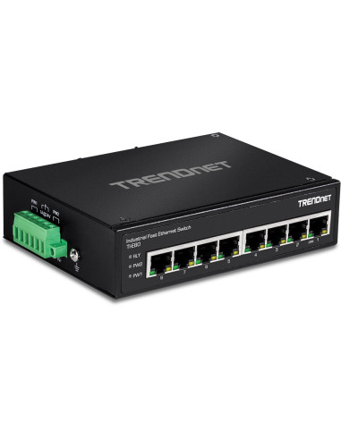 Trendnet TI-E80 switch No administrado Fast Ethernet (10 100) Negro
