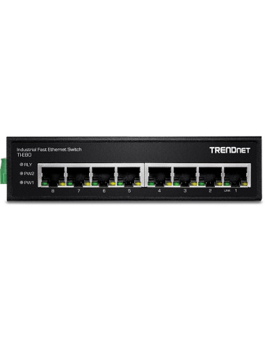 Trendnet TI-E80 switch No administrado Fast Ethernet (10 100) Negro
