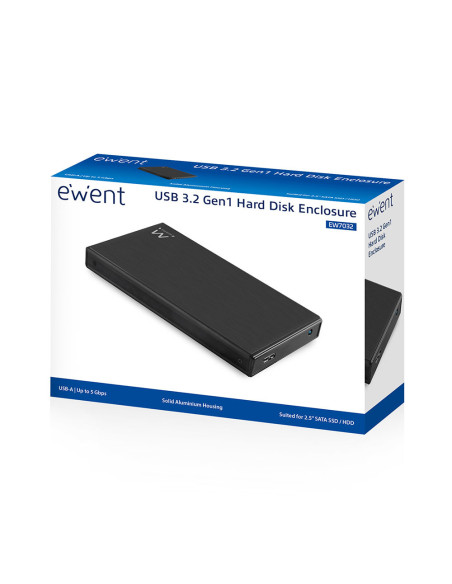 Ewent EW7032 caja para disco duro externo Carcasa de disco duro SSD Negro 2.5"