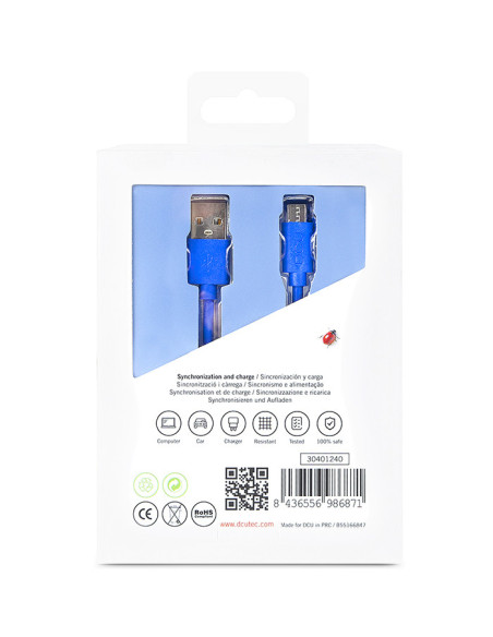 DCU Advance Tecnologic 30401240 cable USB USB 2.0 2 m USB A Micro-USB A Azul