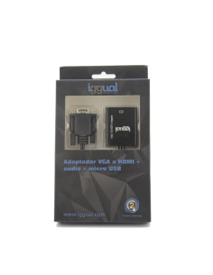 iggual Adaptador VGA a HDMI + audio + microUSB