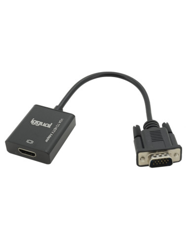 iggual Adaptador VGA a HDMI + audio + microUSB