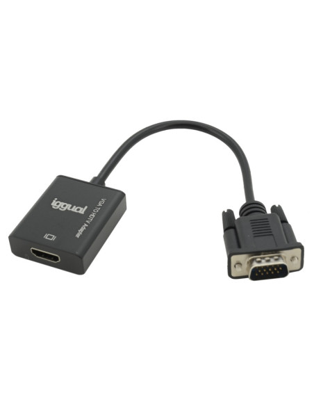iggual Adaptador VGA a HDMI + audio + microUSB