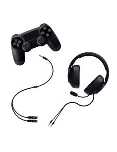 Nanocable Cable adaptador Audio Jack 3.5 M 4pines - 2xJack 3.5 H 3pines, negro, 30 cm 2