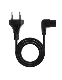 TooQ Cable de Alimentación Acodado CEE7 16 M-C7 H, Negro, 3 m