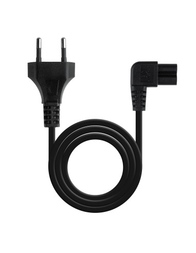TooQ Cable de Alimentación Acodado CEE7 16 M-C7 H, Negro, 3 m