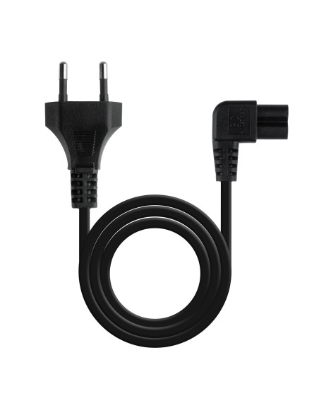 TooQ Cable de Alimentación Acodado CEE7 16 M-C7 H, Negro, 3 m