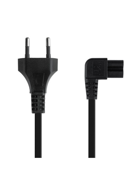 TooQ Cable de Alimentación Acodado CEE7 16 M-C7 H, Negro, 3 m