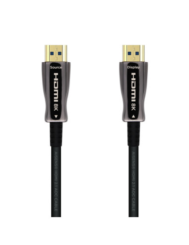 AISENS Cable HDMI V2.1 AOC Ultra Alta Velocidad   HEC 8k@60Hz 4k@120Hz 4 4 4 48Gbps, A M-A M, Negro, 60m