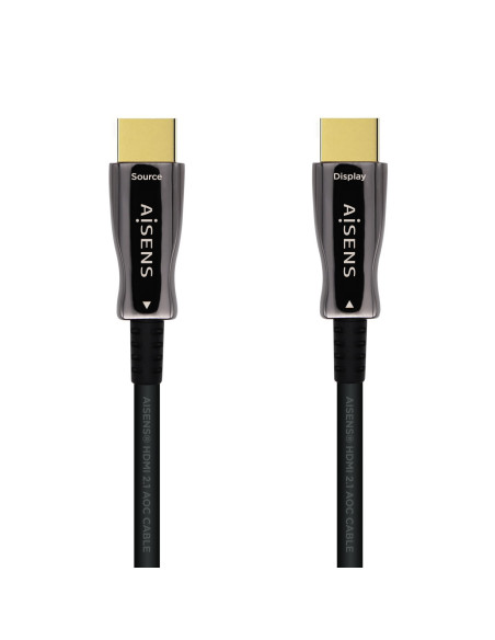 AISENS Cable HDMI V2.1 AOC Ultra Alta Velocidad   HEC 8k@60Hz 4k@120Hz 4 4 4 48Gbps, A M-A M, Negro, 60m