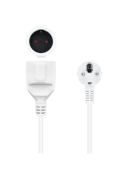 Nanocable Cable de Alimentación Alargador, Blanco, 3 m