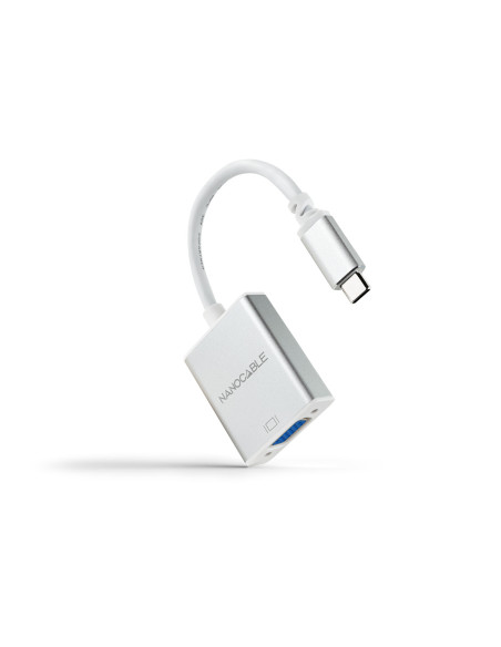 Nanocable Conversor USB-C a VGA. USB-C M-VGA H, Aluminio 10 cm