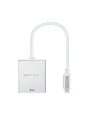 Nanocable Conversor USB-C a VGA. USB-C M-VGA H, Aluminio 10 cm