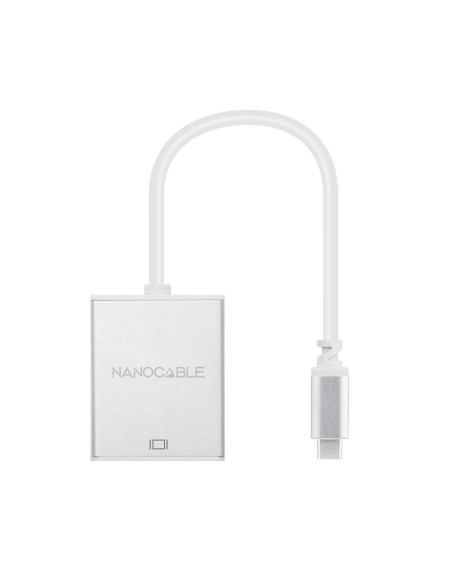 Nanocable Conversor USB-C a VGA. USB-C M-VGA H, Aluminio 10 cm