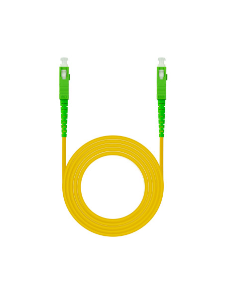 Nanocable Cable de Fibra Óptica SC APC a SC APC Monomodo Simplex LSZH, Amarillo, 3 m