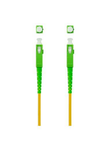 Nanocable Cable de Fibra Óptica SC APC a SC APC Monomodo Simplex LSZH, Amarillo, 20m