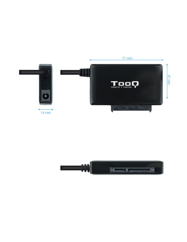 TooQ TQHDA-02C base de conexión para disco duro USB 3.2 Gen 1 (3.1 Gen 1) Type-C Negro