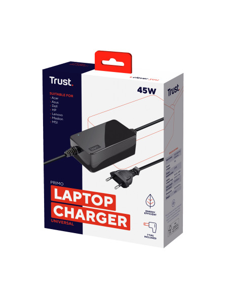 Trust Primo adaptador e inversor de corriente Interior 45 W Negro