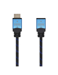 AISENS Cable HDMI V2.0 Prolongador Premium Alta Velocidad   HEC 4K@60Hz 18Gbps, A M-A H, Negro Azul, 1.0m