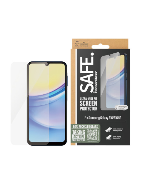 PanzerGlass SAFE. by ® Screen Protector Samsung Galaxy A16 | A16 5G | Ultra-Wide Fit Protector de pantalla 1 pieza(s)