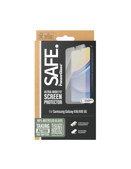 PanzerGlass SAFE. by ® Screen Protector Samsung Galaxy A16 | A16 5G | Ultra-Wide Fit Protector de pantalla 1 pieza(s)