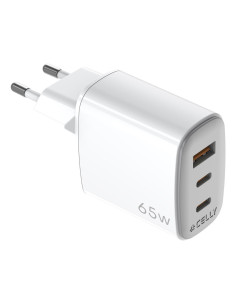 Celly UPTC1USB2USBC65 cargador de dispositivo móvil Smartphone, Tableta, Teléfono Blanco USB Interior