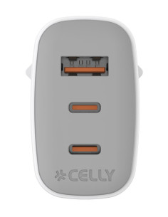 Celly UPTC1USB2USBC65 cargador de dispositivo móvil Smartphone, Tableta, Teléfono Blanco USB Interior 2