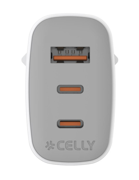 Celly UPTC1USB2USBC65 cargador de dispositivo móvil Smartphone, Tableta, Teléfono Blanco USB Interior