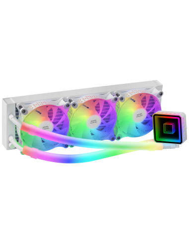 Mars Gaming ML-ULTRA360 Blanco, Refrigeración Líquida CPU, TDP 650W, Espejo Infinito, 3 Ventiladores Silenciosos FDB ARGB,