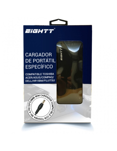 Eightt ETO90 adaptador e inversor de corriente Universal 90 W Negro