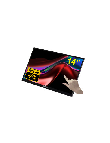 Verbatim 49591 pantalla para PC 35,6 cm (14") 1920 x 1080 Pixeles Full HD LCD Pantalla táctil Negro