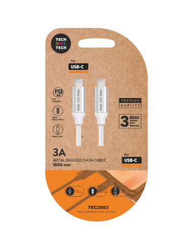 TECH ONE TECH TEC2204 cable USB 1 m USB C Blanco
