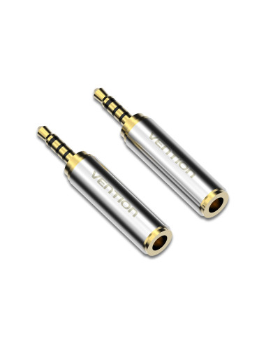 Vention Adaptador Jack VAB-S02  Jack 2.5 Macho - Jack 3.5 Hembra  Plata