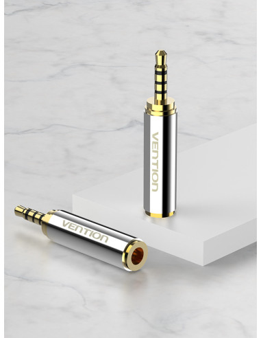 Vention Adaptador Jack VAB-S02  Jack 2.5 Macho - Jack 3.5 Hembra  Plata