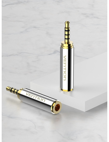 Vention Adaptador Jack VAB-S02  Jack 2.5 Macho - Jack 3.5 Hembra  Plata