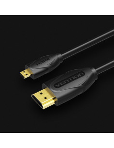 Vention Cable HDMI VAA-D03-B100  HDMI Macho - Mini HDMI Macho  1m  Negro 2
