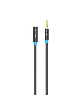 Vention Cable Estéreo VAB-B06-B100-M  Jack 3.5 Macho - Jack 3.5 Hembra  1m  Negro