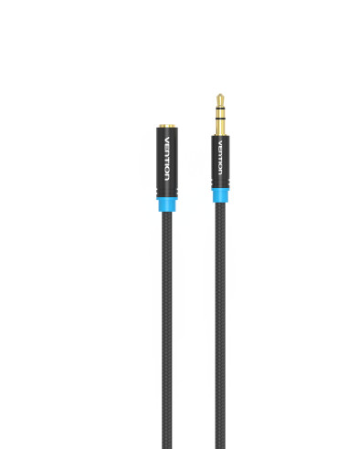 Vention Cable Estéreo VAB-B06-B100-M  Jack 3.5 Macho - Jack 3.5 Hembra  1m  Negro