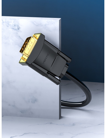 Vention Cable Conversor EABBG  DVI Macho - VGA Macho  1.5m  Negro
