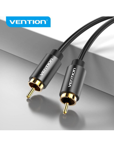Vention Cable Estéreo VAB-R09-B100  RCA Macho - RCA Macho  1m  Negro