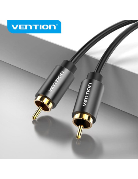 Vention Cable Estéreo VAB-R09-B100  RCA Macho - RCA Macho  1m  Negro