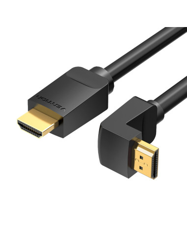 Vention Cable HDMI 2.0 4K Acodado AAQBH  HDMI Macho - HDMI Macho  2m  Negro